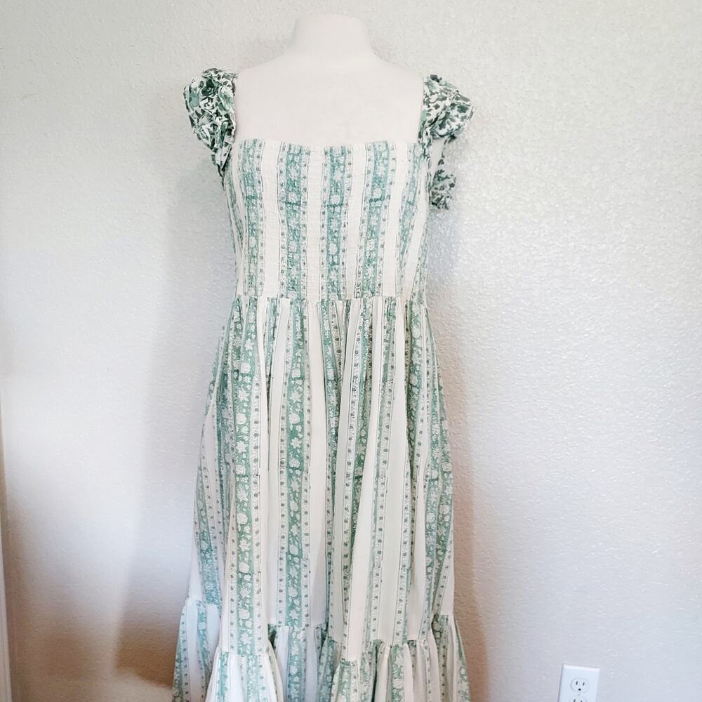 Mille Resort & Travel Mint Green & Cream Tiered Maxi 'Olympia' Dress Size M - Picture 3 of 13
